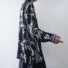 【送料無料】black × white pattern shirt