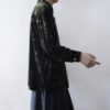 【送料無料】glossy moss green velours shirt