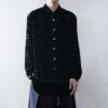 【送料無料】flower pattern hem design velours × see-through shirt
