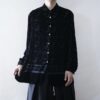 【送料無料】flower pattern hem design velours × see-through shirt