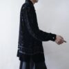 【送料無料】flower pattern hem design velours × see-through shirt