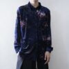 【送料無料】navy purple crush velours shirt