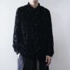 【送料無料】floral black velours × see-through shirt