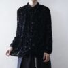 【送料無料】floral black velours × see-through shirt