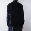 【送料無料】floral black velours × see-through shirt