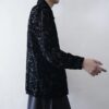 【送料無料】floral black velours × see-through shirt
