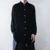 【送料無料】mini arabesque pattern velours × see-through shirt