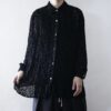 【送料無料】mini arabesque pattern velours × see-through shirt