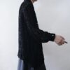 【送料無料】mini arabesque pattern velours × see-through shirt