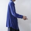 【送料無料】dusty blue velours shirt