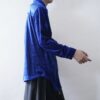 【送料無料】glossy vivid blue velours shirt