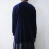 【送料無料】dark blue drape velours shirt