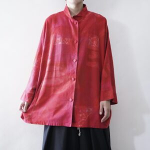 【送料無料】vivid red wide arm shirt jacket
