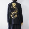 【送料無料】black × gold dragoon embroidery China shirt