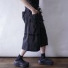 【MARITHE FRANCOIS GIRBAUD】all black design shuttle baggy shorts