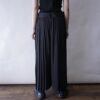 many pleats design glossy wide hakama pants