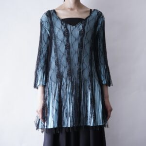 lace & pleats layered design cut&sewn