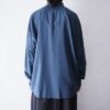 blue green × black asymmetry embroidery shirt