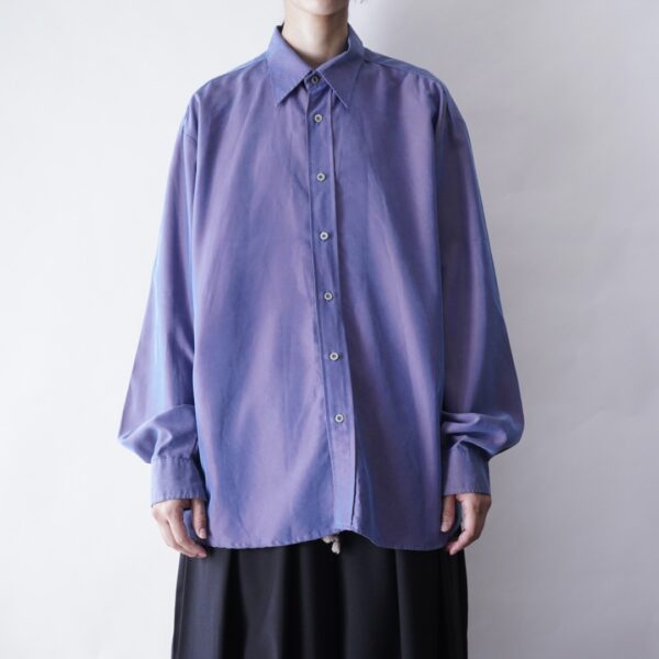 "光沢玉虫生地で良色" iridescent design shirt