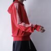 【adidas】 "adidasのトラック生地でフード付き" red hooded track jacket