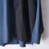 blue green × black asymmetry embroidery shirt