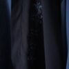 blue green × black asymmetry embroidery shirt