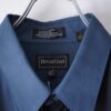 blue green × black asymmetry embroidery shirt