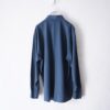 blue green × black asymmetry embroidery shirt