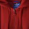【adidas】 "adidasのトラック生地でフード付き" red hooded track jacket
