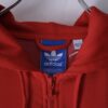 【adidas】 "adidasのトラック生地でフード付き" red hooded track jacket