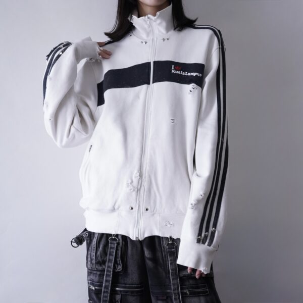 【Remake】"Crush × Studs & embroidery" adidas sweat track jacket