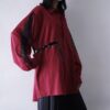 【Remake】"Lace-Up" burgundy shirt