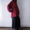【Remake】"Lace-Up" burgundy shirt