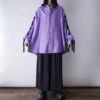 【Remake】"Lace-Up & Lace Docking" lavender purple shirt