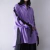 【Remake】"Lace-Up & Lace Docking" lavender purple shirt