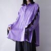 【Remake】"Lace-Up & Lace Docking" lavender purple shirt