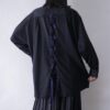【Remake】"Lace-Up & Lace Docking" black shirt