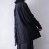 【Remake】"Lace-Up & Lace Docking" black shirt