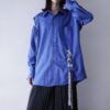 【Remake】"Lace-Up" beautiful blue shirt