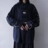 【Remake】"Lace-Up & China" multi code black shirt