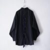 【Remake】"Lace-Up & Lace Docking" black shirt
