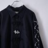 【Remake】"Lace-Up & China" multi code black shirt