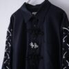 【Remake】"Lace-Up & China" multi code black shirt