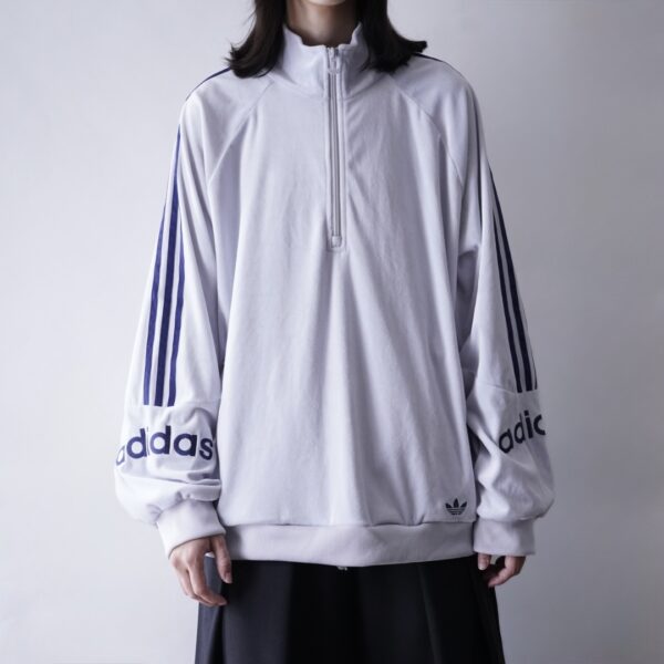 【adidas】”珍品ハーフジップでベロアのトラックジャケットプルオーバー"