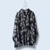 【送料無料】black × white pattern shirt