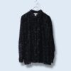 【送料無料】floral black velours × see-through shirt