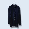 【送料無料】dark blue drape velours shirt