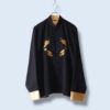 【送料無料】black × gold dragoon embroidery China shirt