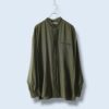 【送料無料】moss green flyfront embroidery shirt