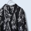 【送料無料】black × white pattern shirt